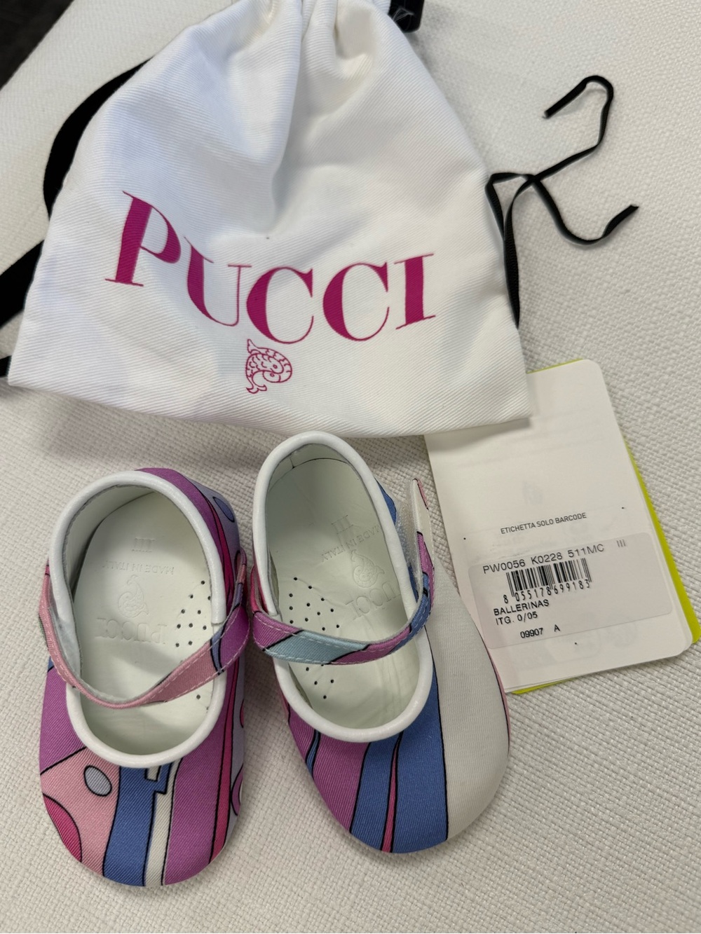 Pucci Pink & Blue Kids Mary Jane Shoes